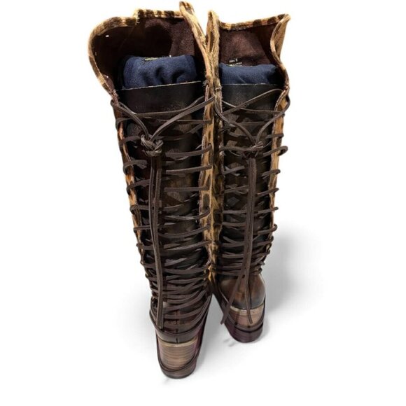 Free Bird Coal Leopard Leather Boots - Size 8 - Picture 5 of 6